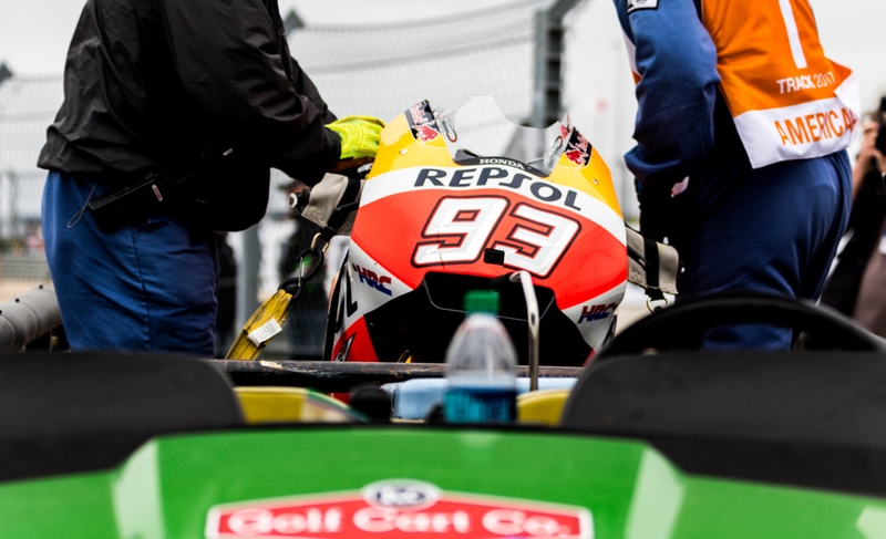 Márquez’s busted bike.